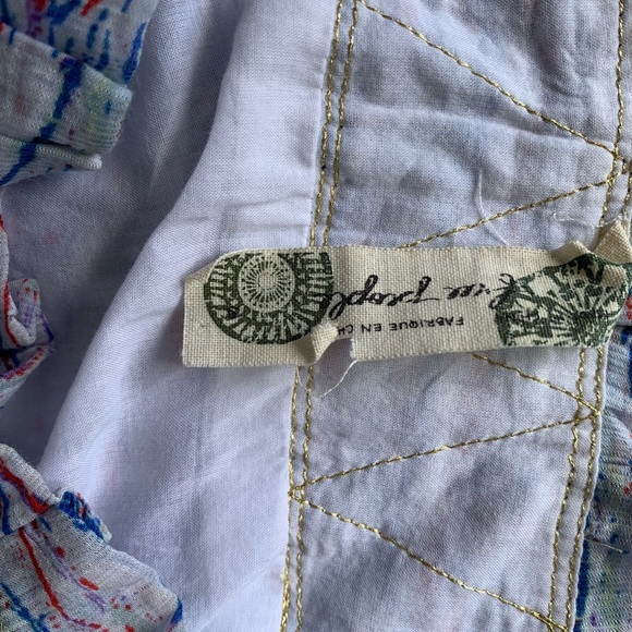 FREE PEOPLE Vintage Mini Skirt with Gold Embroidery  US Womens Size S EUC - Picture 5 of 6